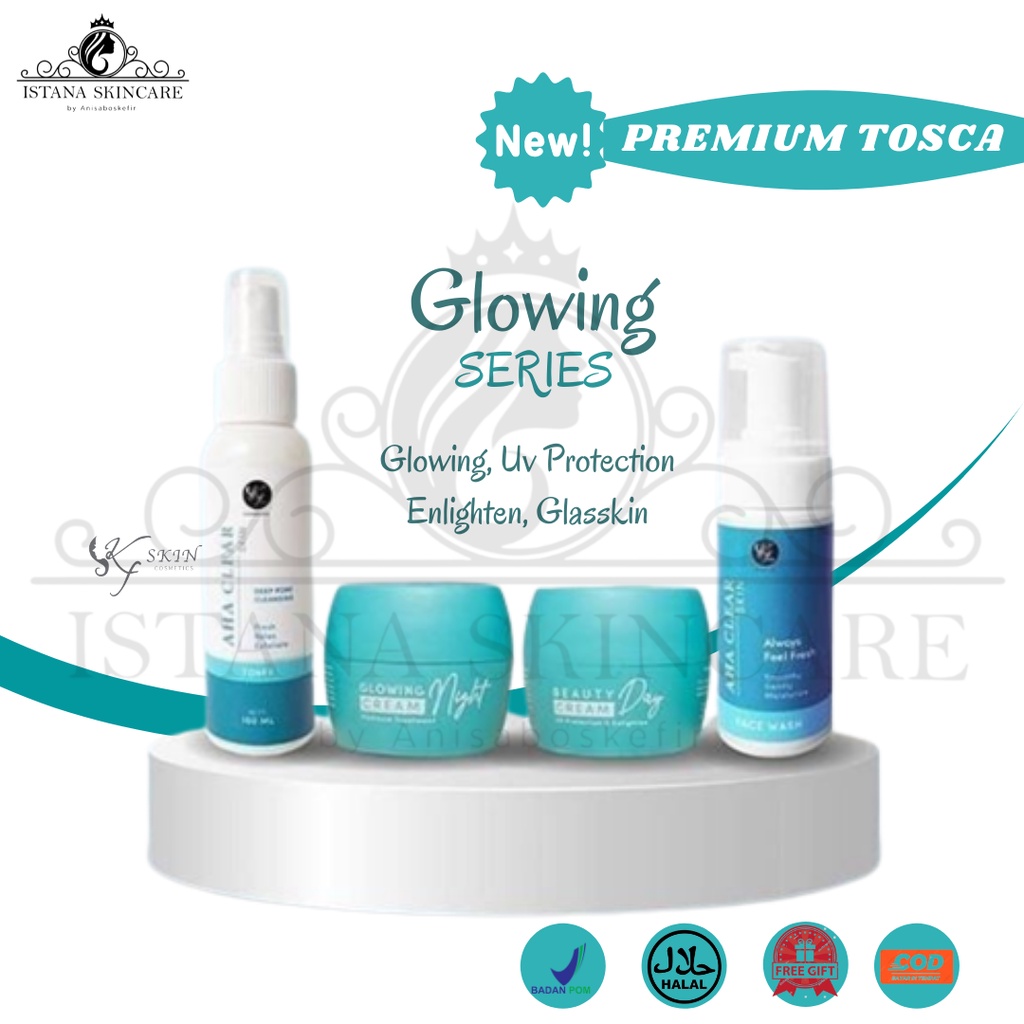 (100% ORI) KF SKIN PREMIUM TOSCA GLOWING Skincare Pemutih Wajah Glowing Series Kecantikan Perawatan 