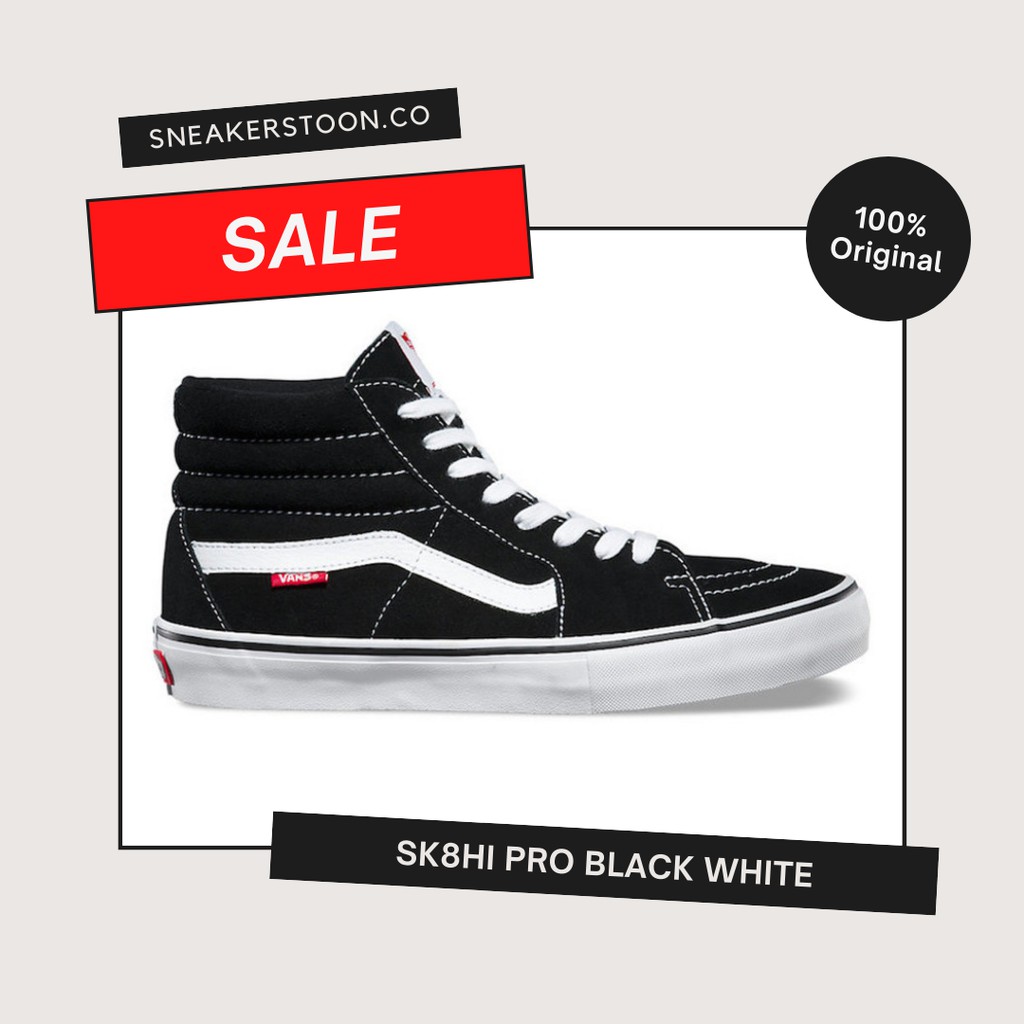 SEPATU VANS SK8HI PRO BLACK WHITE ORIGINAL
