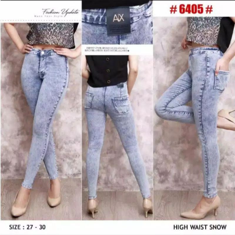 CELANA HIGHWAIST CEWEK EDISI SNOW TERSEDIA 2 WARNA SIZE 27 s/d  30