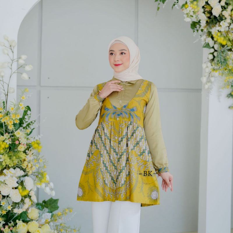 BLUSE BATIK WANITA MODERN MIX VELVET ELEGANT//ATASAN