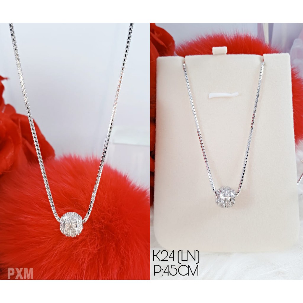 (BAYAR DITEMPAT) KALUNG BOLA BESAR XUPING LAPIS EMAS PUTIH