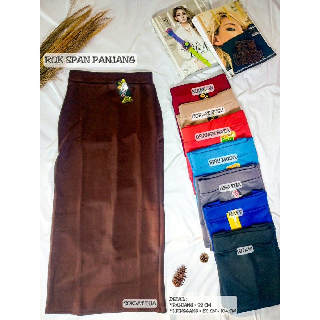 ROK SPAN PANJANG SCUBA POLOS | ROK KERJA | ROK PENSIL | ROK SANTAI |  | COD KINIAN