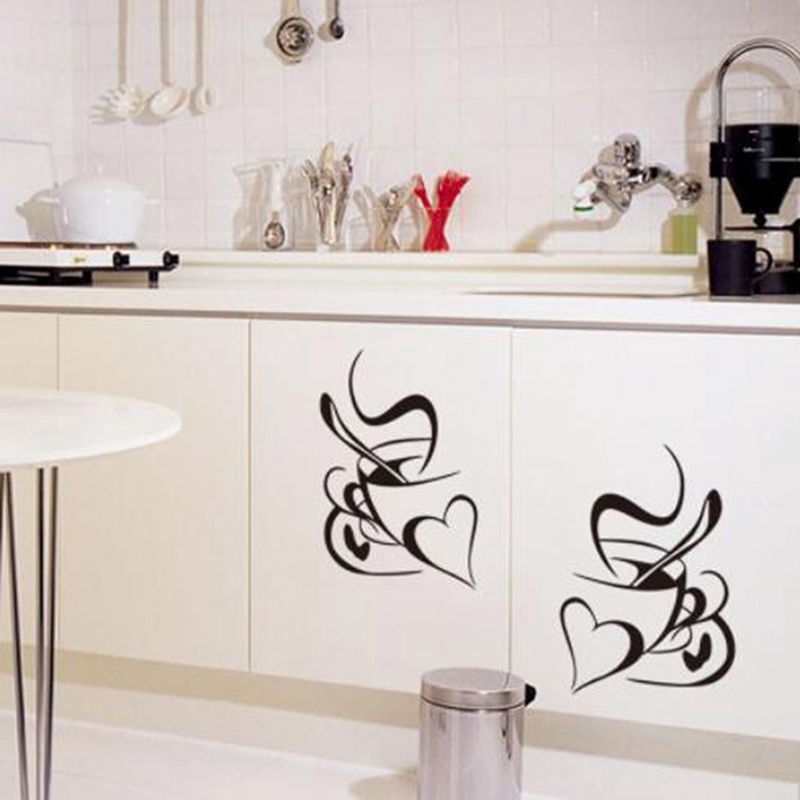 Retro Coffee Cup Wall Sticker Vinyl Decals Kitchen Wall Art Mural Shopee Indonesia