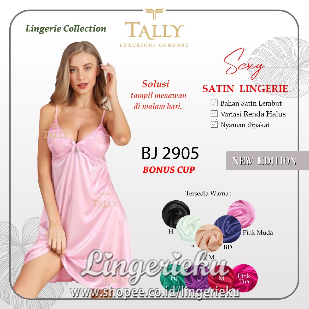 Tally 2905 BT Baju Tidur Wanita Satin Halus Premium Lingerie