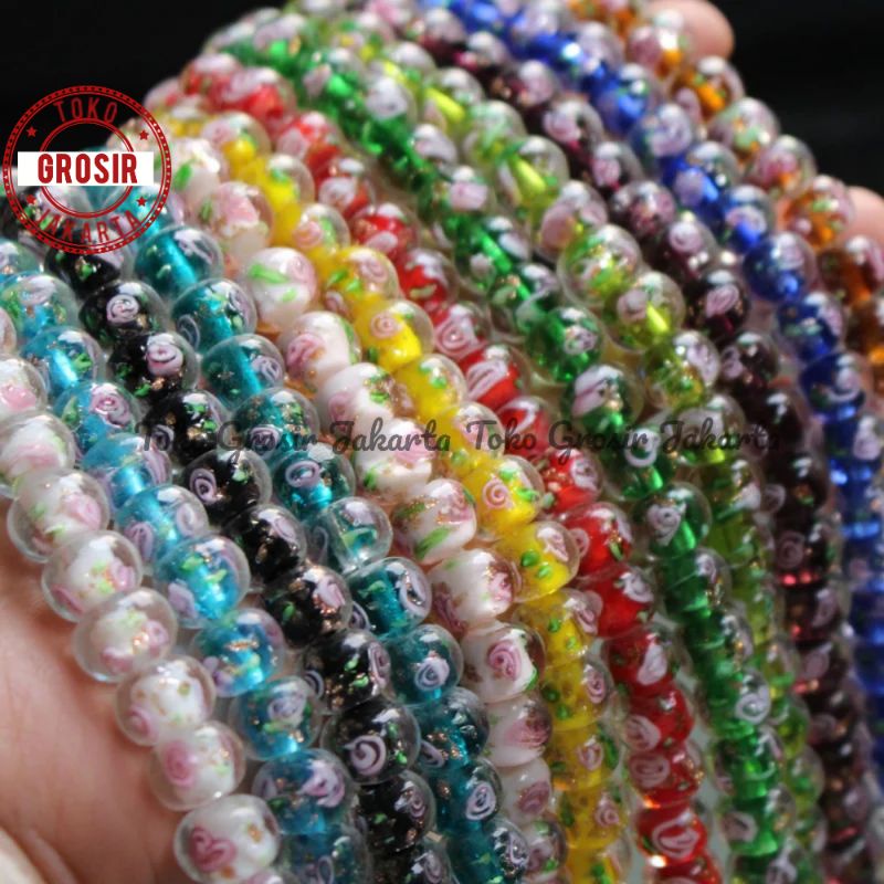 Bahan Gelang Manik Manik Lampwork Murano Bulat