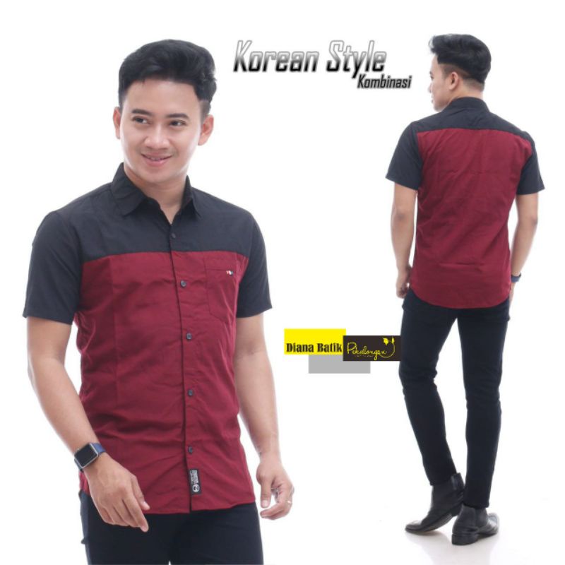 TERBARU Baju Koko Dewasa Kombinasi Terlaris Lengan Pendek Kerah Sanghai Bahan Toyobo M L XL