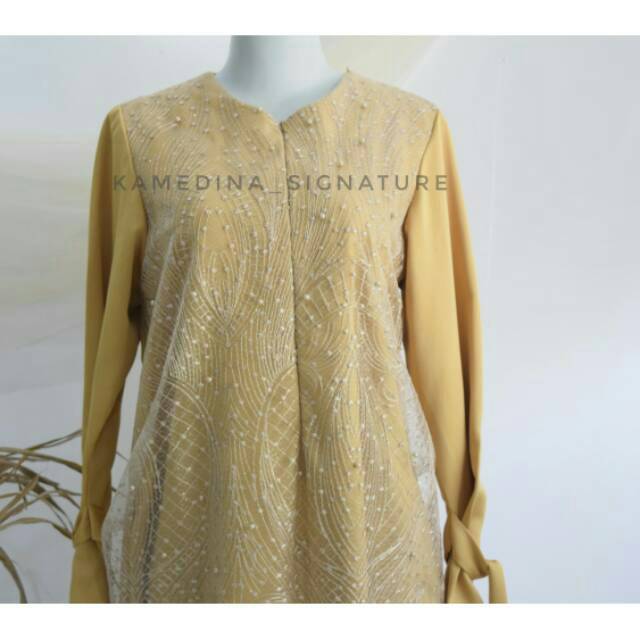 baju pesta mix tulle tunik broklat blouse atasan wanita