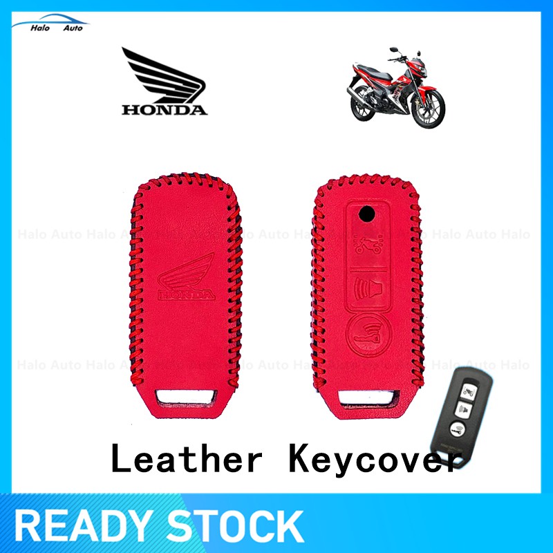 100% Leather Key Cover For Honda Pcx Sh 125 150 Motorcycle Scooter Remote with keychain