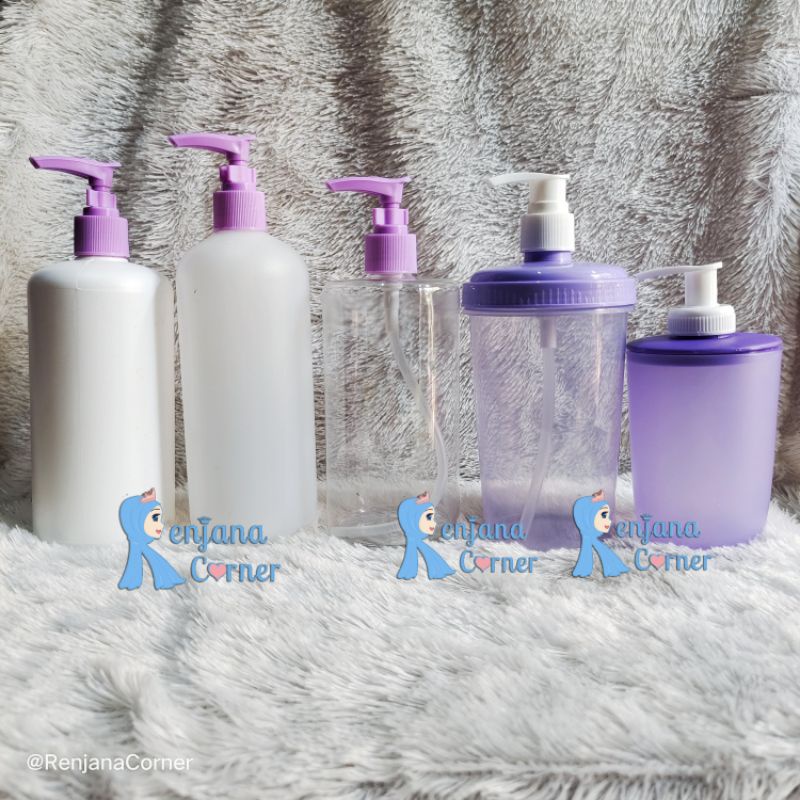 Botol Sabun Cair Refill Pump Ungu Lilac Violet 500ml