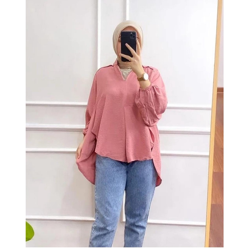 VERZANA BLOUSE AIRFLOW CRINCKLE DEODORA PREMIUM
