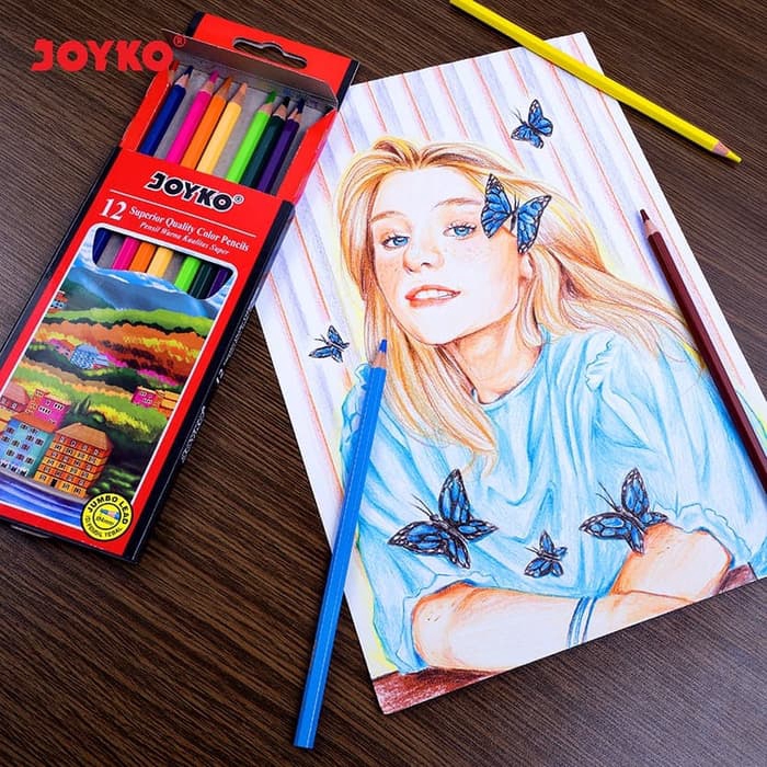 Joyko Pensil Warna Isi Tebal Jumbo Lead Color Pencils Hexagonal Grip-2