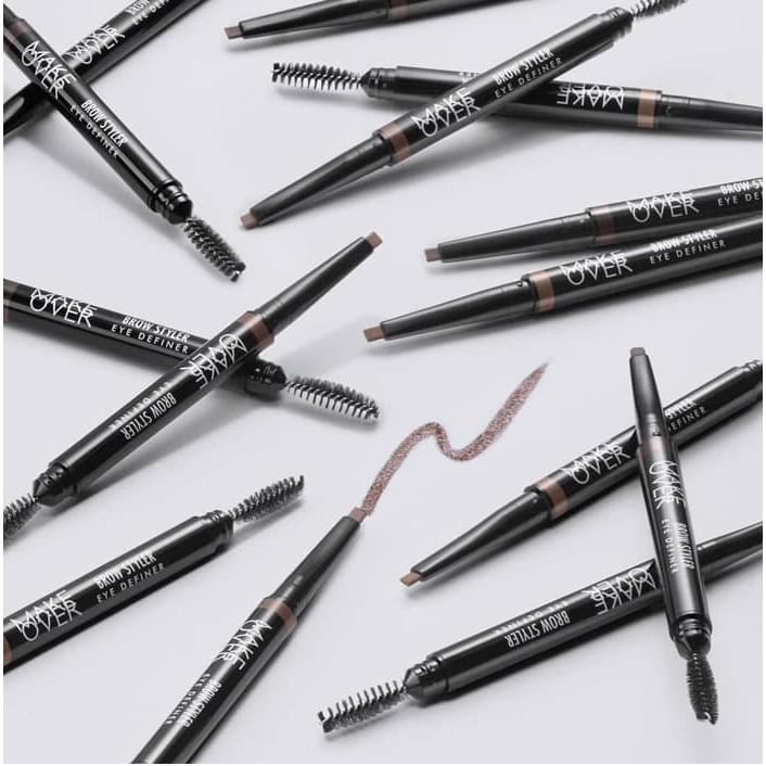 ★ BB ★ MAKE OVER Brow Styler Eye Definer - MakeOver Eyebrow Pencil + Brush / Pensil Alis Putar