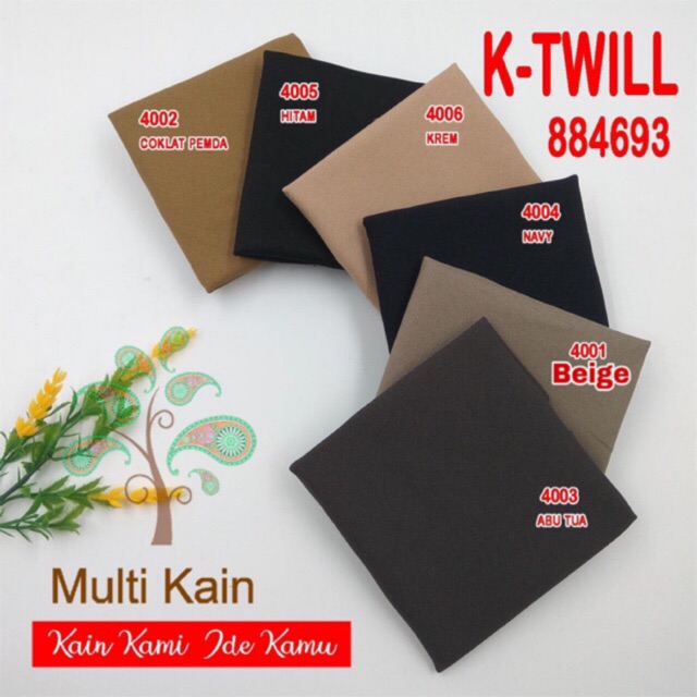  Bahan  multi kain soft twill twil polyester  import Fashion 