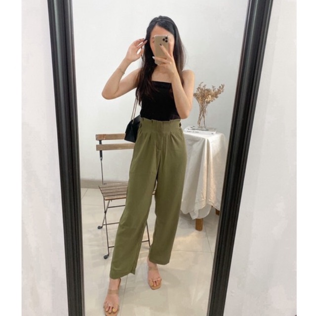 OCTA Basic Kulot Casual Pants Kerja Korea Straight Pants P4