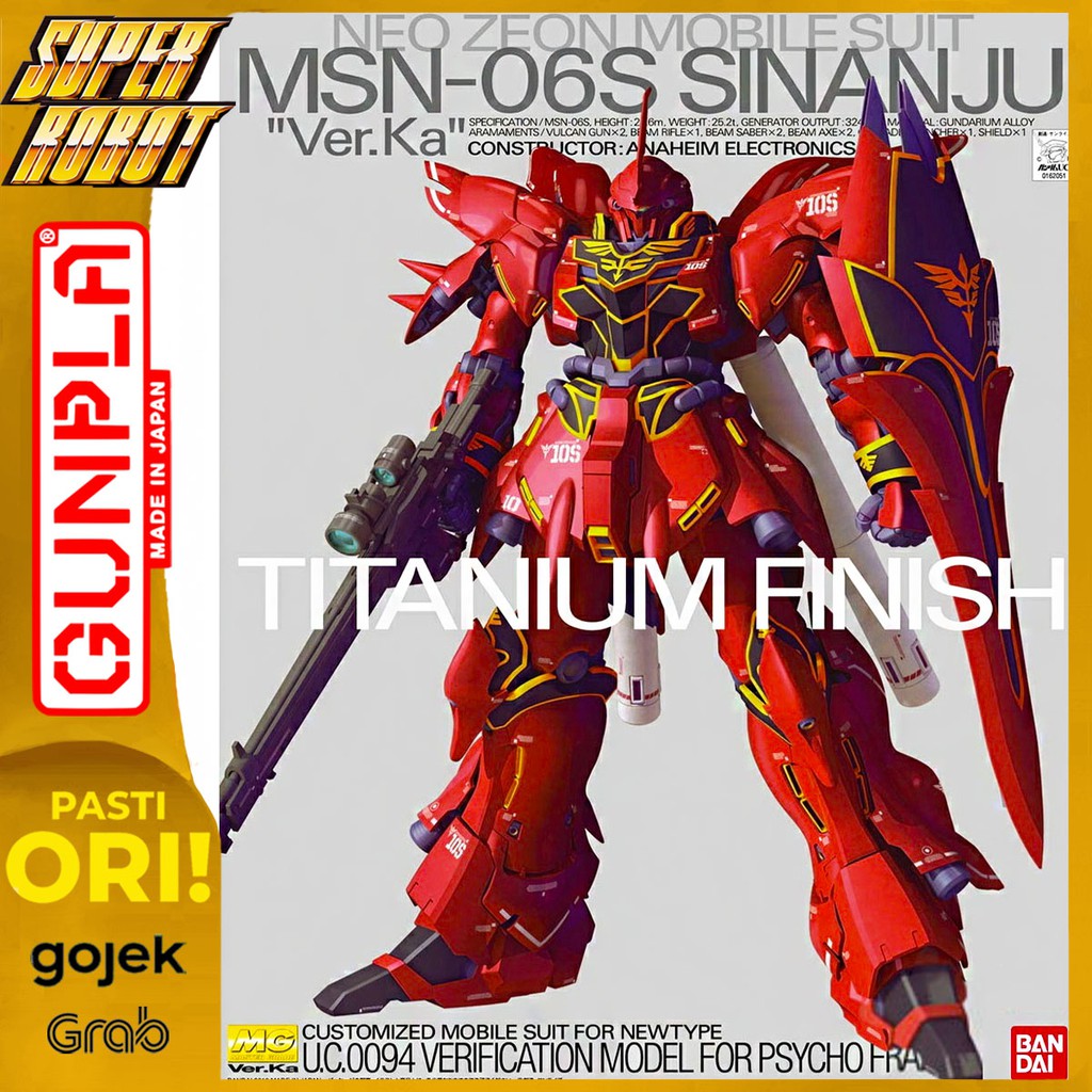 BANDAI MG MS-06S Sinanju Ver Ka Titanium Finish