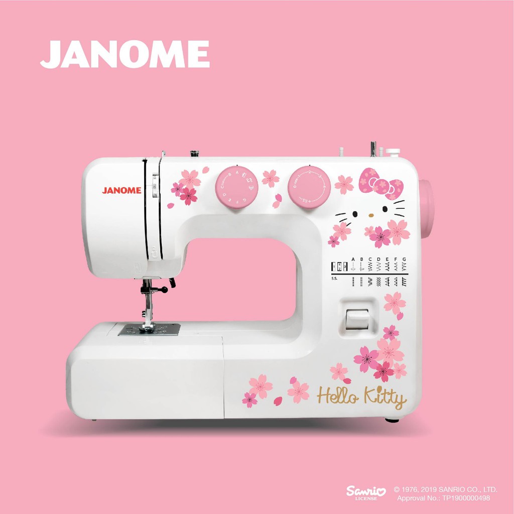 JANOME HELLO KITTY NS 322P PINK NS 322R RED NS322P NS322R MESIN JAHIT PORTABLE NS 322 P NS 322 R