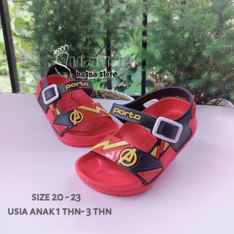 Sandal Anak cetet kancing Avengers Original Porto