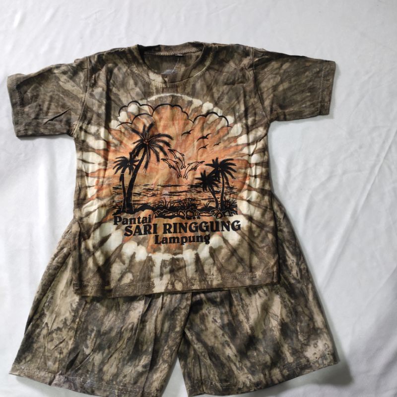 BAJU KAOS PANTAI SETELAN ANAK LAKI DAN PEREMPUAN,  PANTAI LAMPUNG