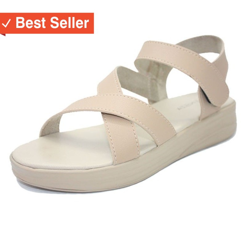 SANDAL WANITA KAKI MURAH / Klensia Sendal Wanita Tali Women Sandal Mocca 671-004 - Mocca