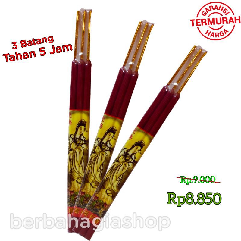 Hio Dupa Merah Isi 3 Batang 5 Jam Wangi Cempaka (Champa) Murah Ekonomis