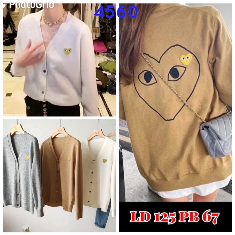 KARDIGAN RAJUT KANCING DEPAN PLAY CDG LENGAN PANJANG IMPORT BANGKOK