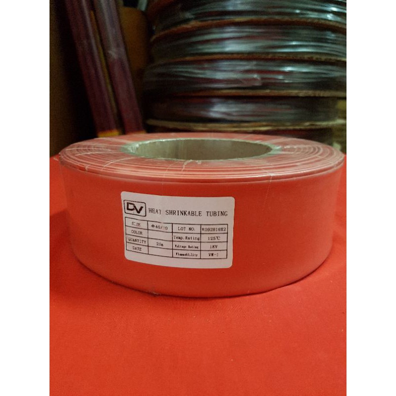 HEATSHRINK 40mm Warna Warni LENGKAP Ecer, Selongsong Selang Bakar (1 Meter)