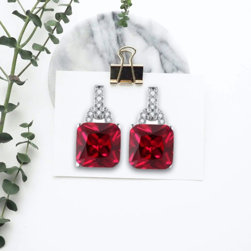 Anting Wanita Berlian Diamond Zirconia Perhiasan Silver Perak JA-012