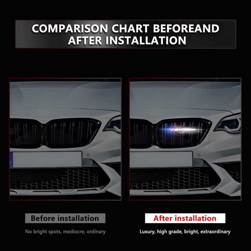 Dengan lampu LED Stiker Lencana Grille Depan Mobil With LED light Car Front Grille Emblem Badge Stickers For E46 E90 E60 E39 F30 E36 F10 F20 E87 E92 E30 E34 X1 X3 X4 X5 X6 Series3 Series5