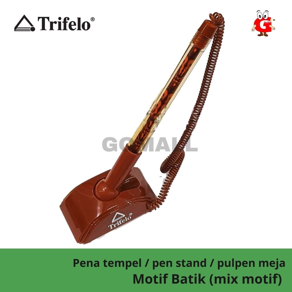Pena Tempel / Pen Stand / Pulpen Meja / Pen Desk Trifelo - Motif Batik