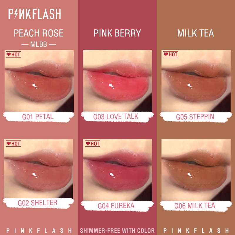 Pinkflash Lip Gloss Pelembab Berkilau Untuk Perawatan Bibir Montok #Ohmygloss