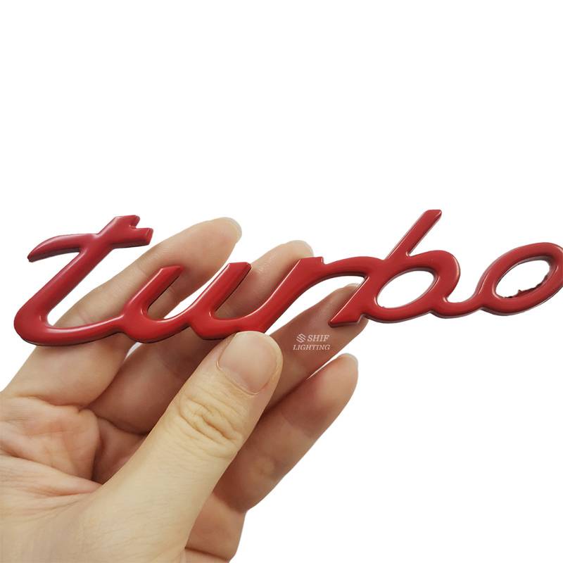 1 x Metal TURBO Letter Auto Car Side Rear Decorative Emblem Badge Sticker Decal TURBO