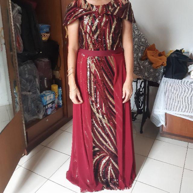 Dress Pesta/magical 7010338 + Selendang + Ekor Dress 7010388 Berhijab Gaun Panjang Baju Pesta