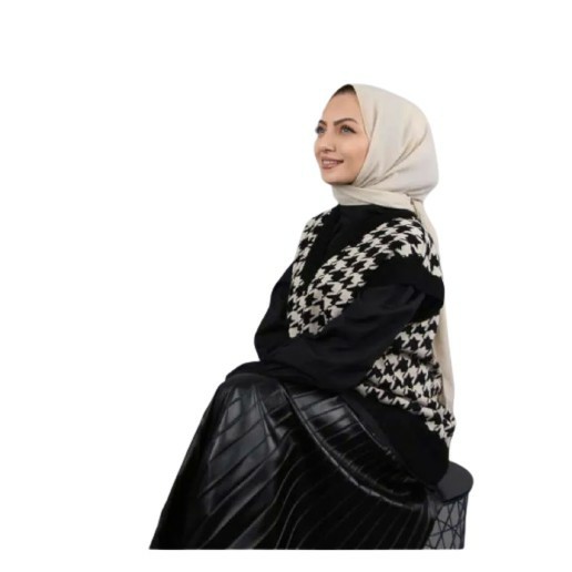 ROMPI RAJUT VEST WANITA ATASAN PAKAIAN WANITA  HOUNDSTOOTH