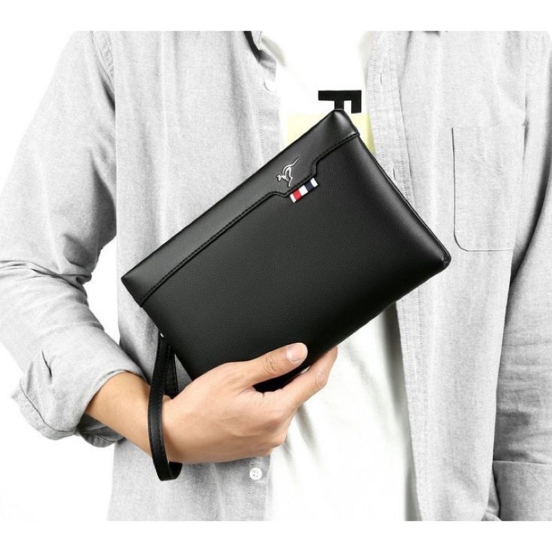 Clutch Kulit Wanita Pria Import Kangguru besi