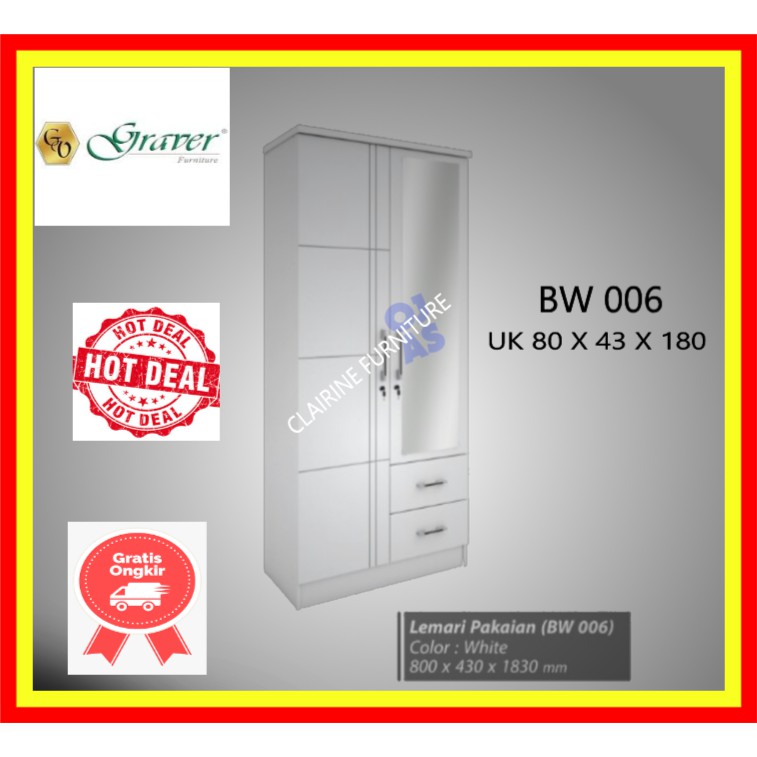 LEMARI PAKAIAN 2 PINTU GRAVER BW 006
