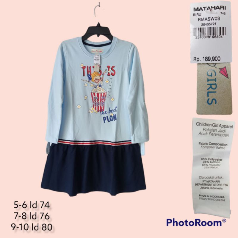 DRESS ANAK CEWEK AERO GIRLS BRANDED ORIGINAL MATAHARI DRSAEROGRLS8726