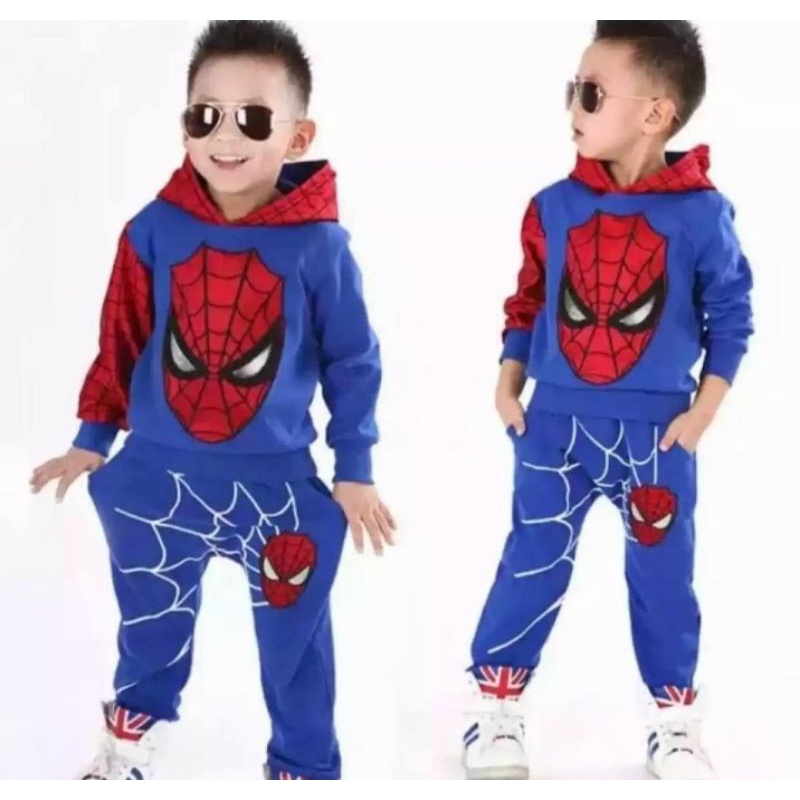 SETELAN HOODIE SPIDER _MEN ANAK/PAKAIAN SWEATER HOODIE ANAK LAKI-LAKI