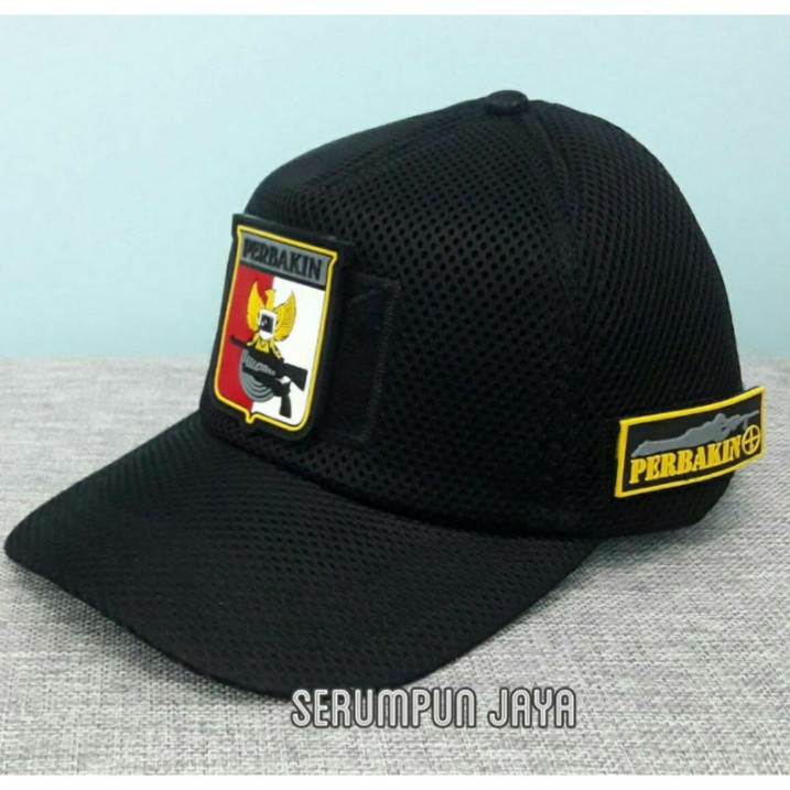 TOPI PERBAKIN - TOPI PERBAKIN 3PATCH JARING VELCRO HITAM