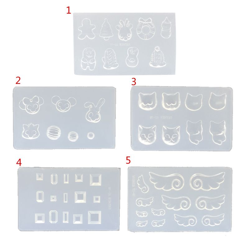 Siy Cetakan Resin Bahan Silikon Desain Kucingkelincisayappersegi 3d Untuk Nail Art Diy