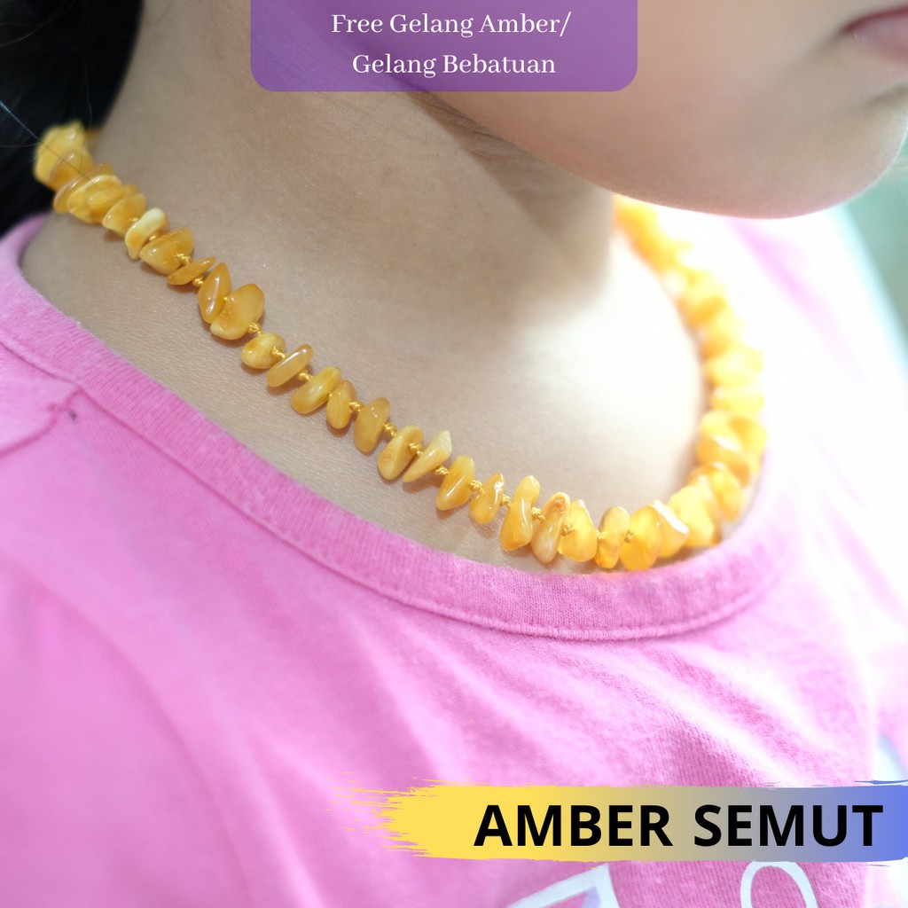 Kalung Amber Baltic Butter Glossy - New Born sampai Junior