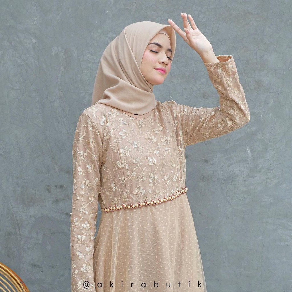 [BANTING HARGA] GAMIS PREMIUM BAJU WANITA TERBARU DRESS BELLE GAMIS PESTA TERBARU GAMIS CERUTY PAYET MUTIARA