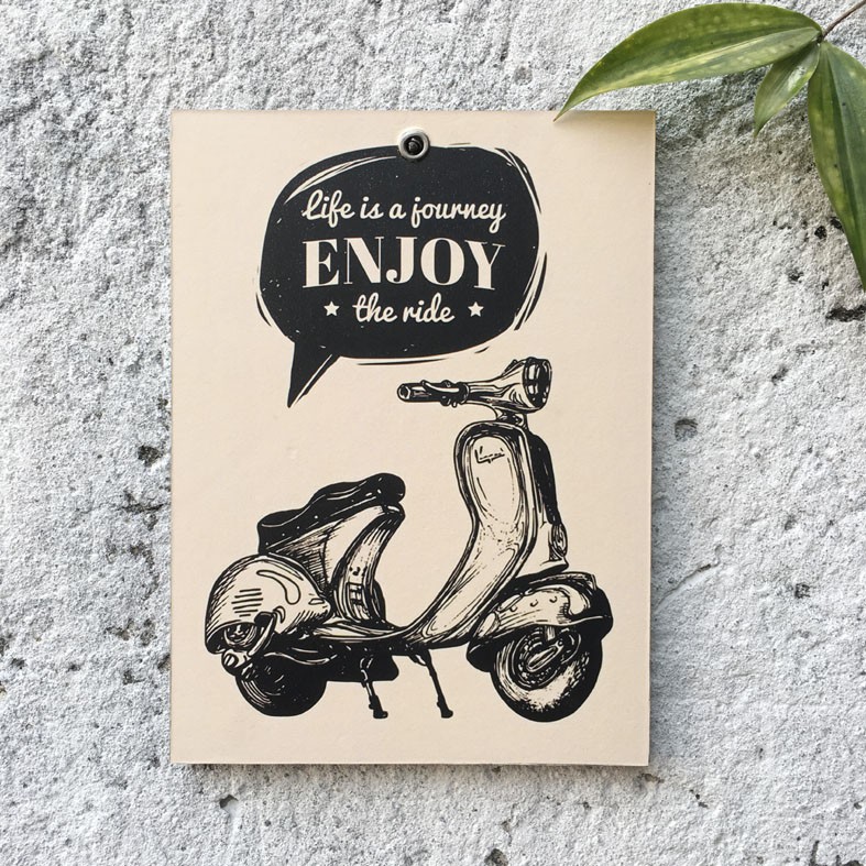 Poster Dinding - Hiasan dinding - Poster vespa - Dekorasi dinding - Motor - Retro BIN033