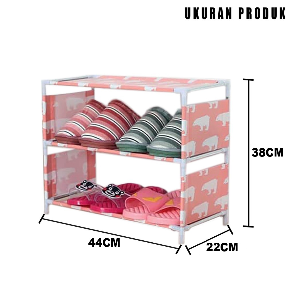 Alfaindo Rak Sepatu 5 Susun Portable  Rangka Besi Murah Kuat Praktis RS016