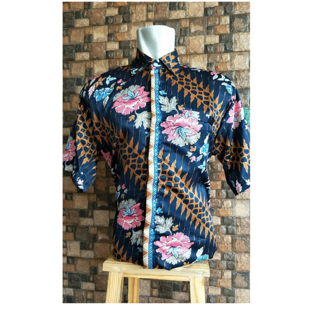 Kemeja Pendek Batik Pria Classic Pink dan Peach