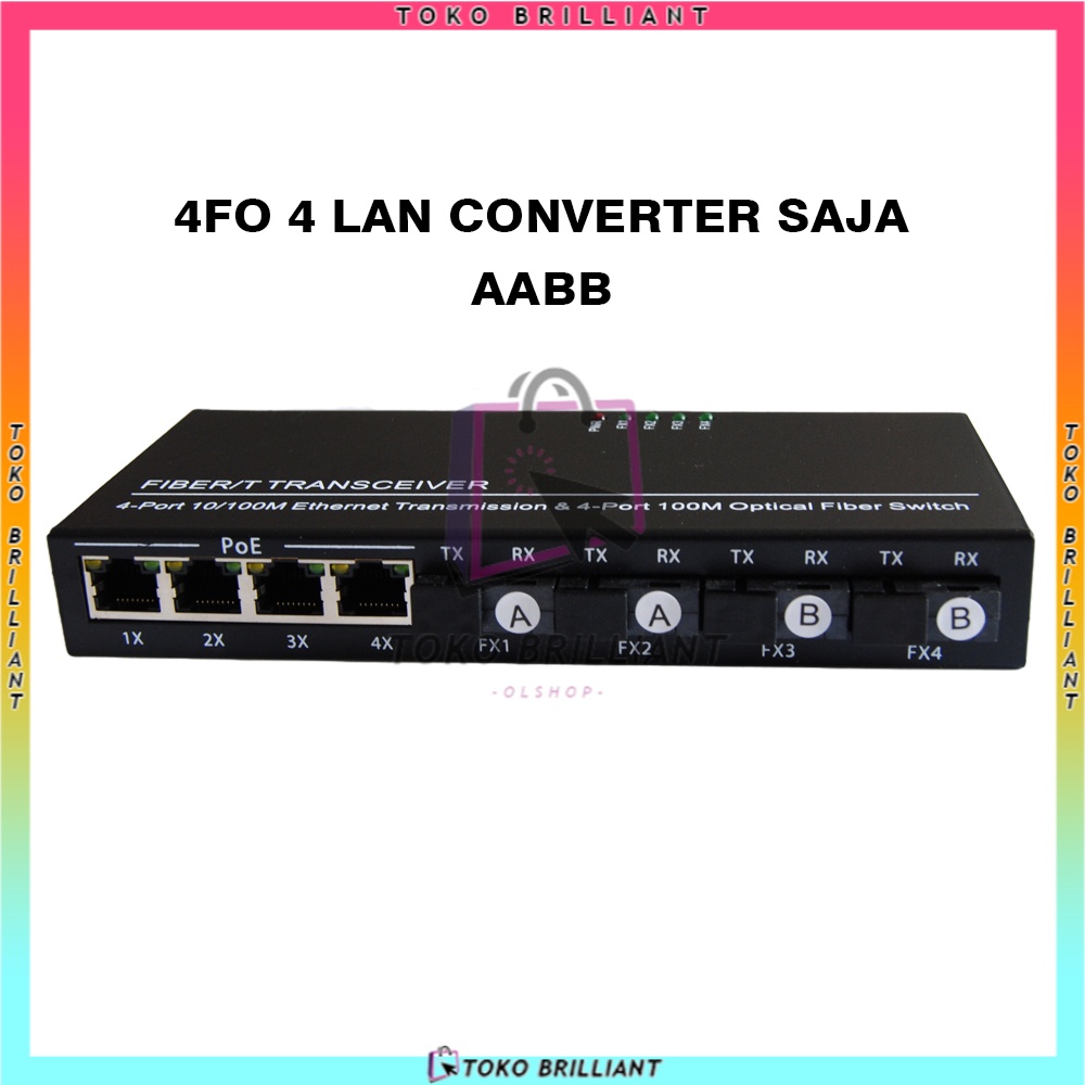 [COD] 4FIBER 4ETH10/100 2 A 2 B Fiber  4 Ethernet PCBA HS AIRPO CM4F4E MEDIA CONVERTER