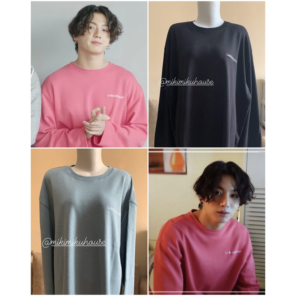 BTS JUNGKOOK LAMO signature long sleeve T-shirt PINK BLUE BAJU V TAEHYUNG ZIJANGSA HANBOK ANOTHING