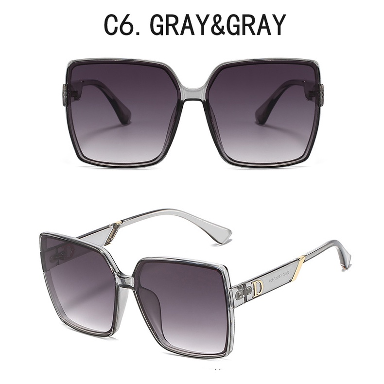 Kacamata Hitam Wanita Model Vintage Frame Kotak Besar Untuk Outdoor / Pantai