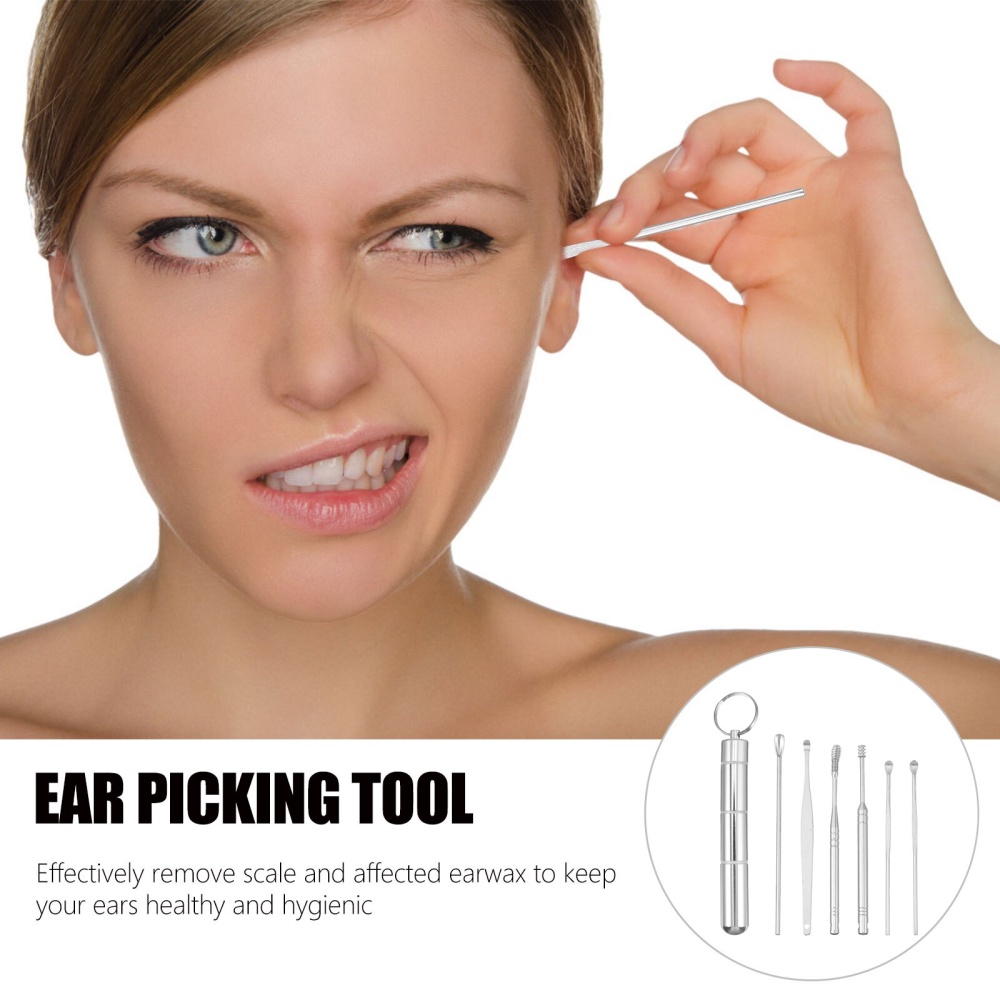 Pembersih Korek Telinga 6 Pcs Stainless Steel Ear Wax