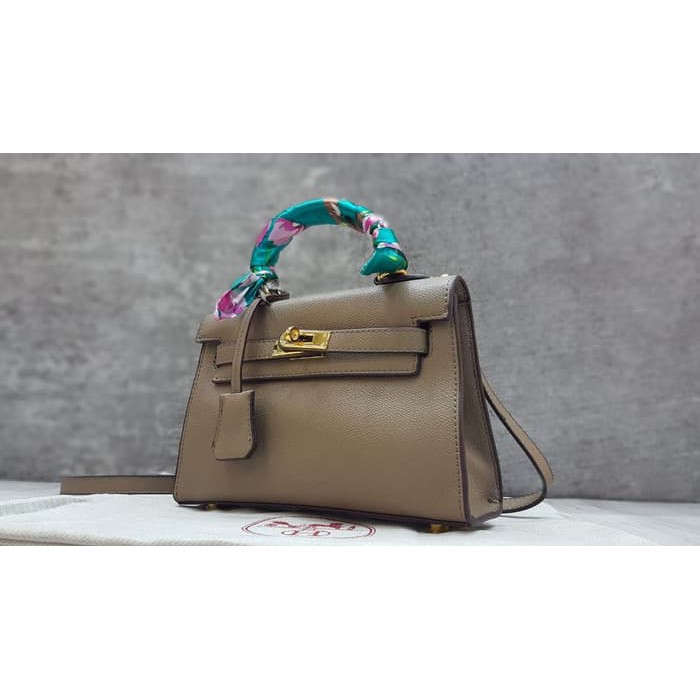 TAS WANITA KEKINIAN DAN TERMURAH Kelly mini 20cm epsom GHW SS incld twilly dustbag mirror  GB864