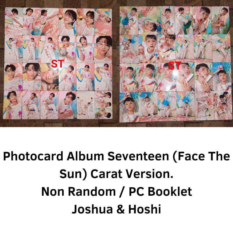 Sharing Photocard Album Seventeen (Face The Sun) Carat Ver Non Random (PC Booklet) Joshua & Hoshi Of